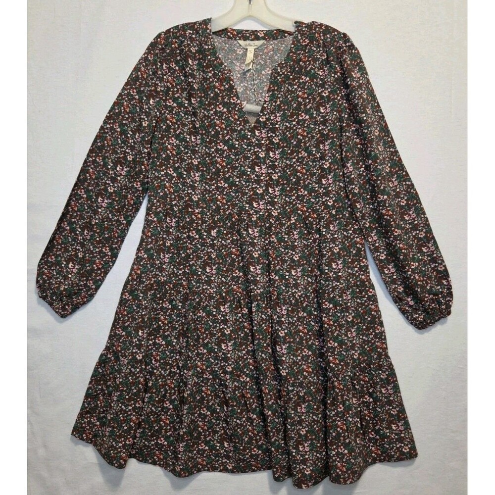 Matilda Jane Ladies Small Boho Mini Tiered Dress Floral Puff Sleeve New
